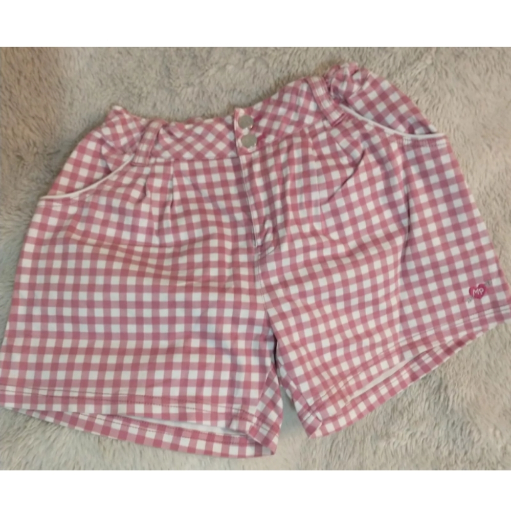 Mezzo Piano Shorts, Size (L) 160cm, Pink White Checker, Hearts Nautical